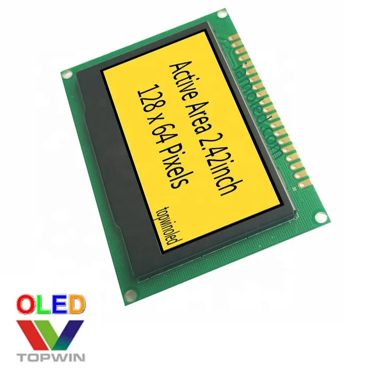 2.4' 2.42inch 2.42 inch 128x64 pixels green color oled module with PCB board TW28641240A05 ssd1309 driving IC multi Interface