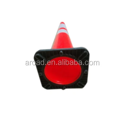 Large PVC plastic triangle 900mm traffic cone for road safety with rubber black base