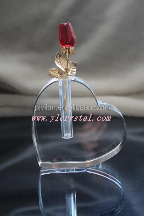 Beautiful Clear Crystal Rose Decorative Crystal Flowers for House Decorative Items
