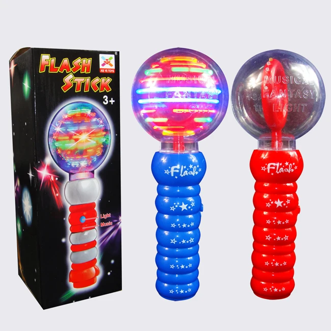 Promotional Kids Gift Colorful Led Light Up Spinning Light Wand Toy