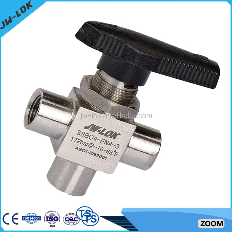 Dn50 stainless steel three way ball valve