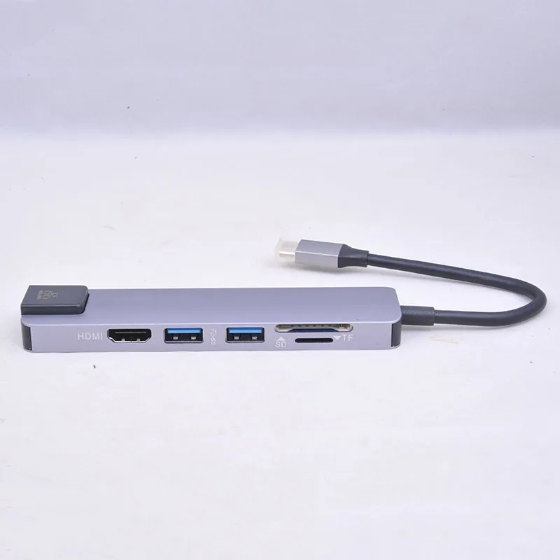  7 в TYPE-C до HD MI USB3.0 RJ45 Ethernet конвертер адаптера SD устройство для считывания с tf-карт Type-C USB концентратор 60 Вт PD переменного