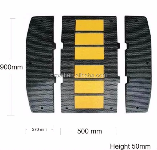 CE RoHS 900*500*50MM CE Rubber Speed Hump, Speed Ramp, Speed Breaker