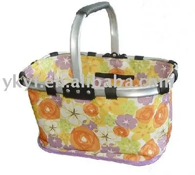 Складная переносная большая корзина для покупок, алюминиевая полка для пикника на открытом воздухе, экономия места и долговечность, для кухни, походов