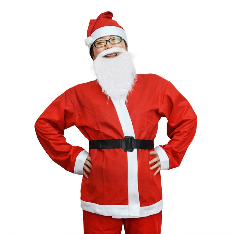 Authentic Quality Felt Material Christmas Santa Claus Costume Suit