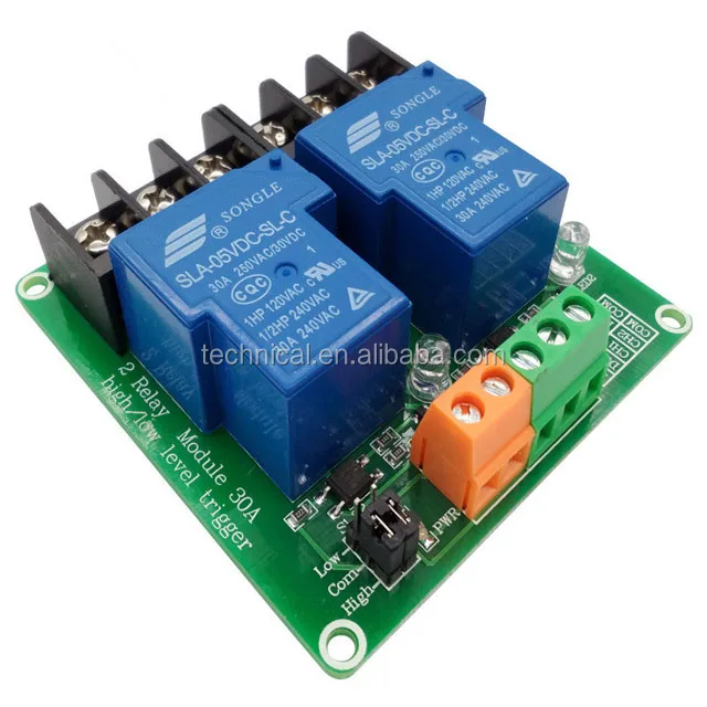 2 30A High And Low Level Trigger Relay Module 5V 12V 24V Intelligent Home Automation PLC Control