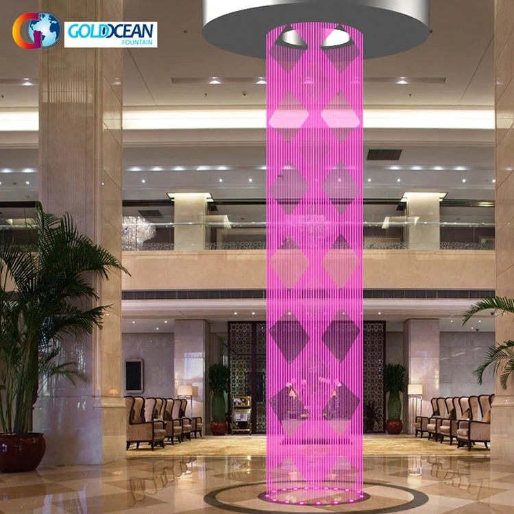 FREE DESIGN Hotel Indoor Decorative Round Shape Stainless Steel Digital Water Curtain