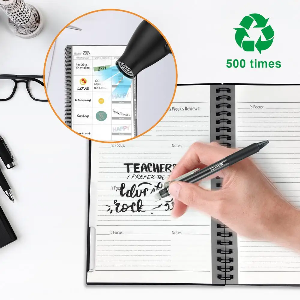 
2021 Gratitude Journal Stone Paper Reusable Smart Notebook Erasable Yearly Academic Planner 