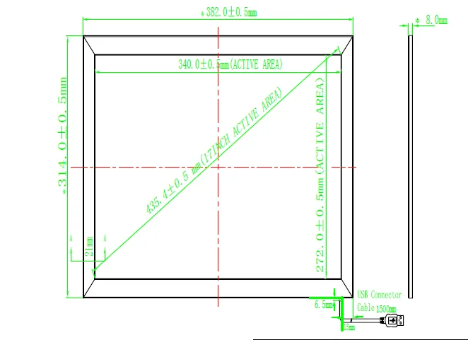 
17 inch USB infrared multi touch screen panel, ir touch screen frame, touch screen monitor 