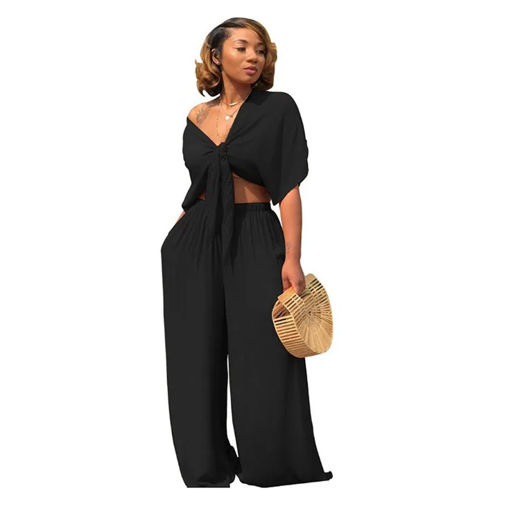 Latest Design Two Piece Set Women Wide-Legged Pants Clothing Loose Clothes For Women Jumpsuit
