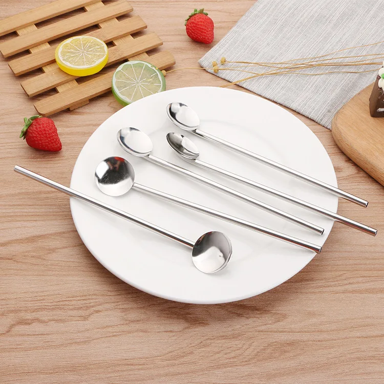 Eco-friendly Yerba Mate straw Bombilla Stainless Steel Drinking Straw Spoon