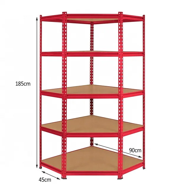 5 Tier Heavy Duty Garage Corner Shelving Adjustable Metal Storage Shelves Unit Boltless Rack 1325KGS