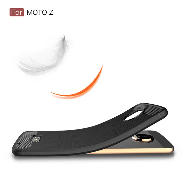 Celular Phone Accessory Carbon Fiber Tpu Cases For Moto Z Case