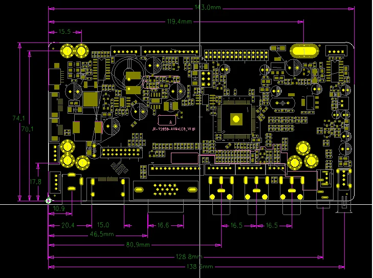 V59 LCD monitor driver board BNC + VGA + HMI + USB + BNC with LED constant current boost board
