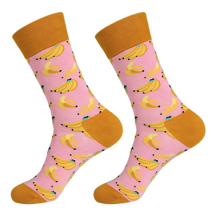 China Manufacturer Combed cotton 200 needle happy Champagne custom logo dress socks