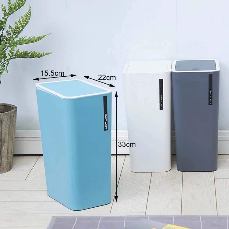 
Push type open top plastic Square trash can 