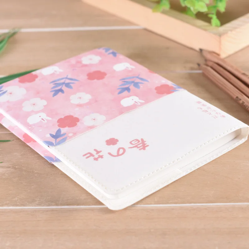 Wholesale art young university student writing paper pu notebook journal agenda with flowering printing