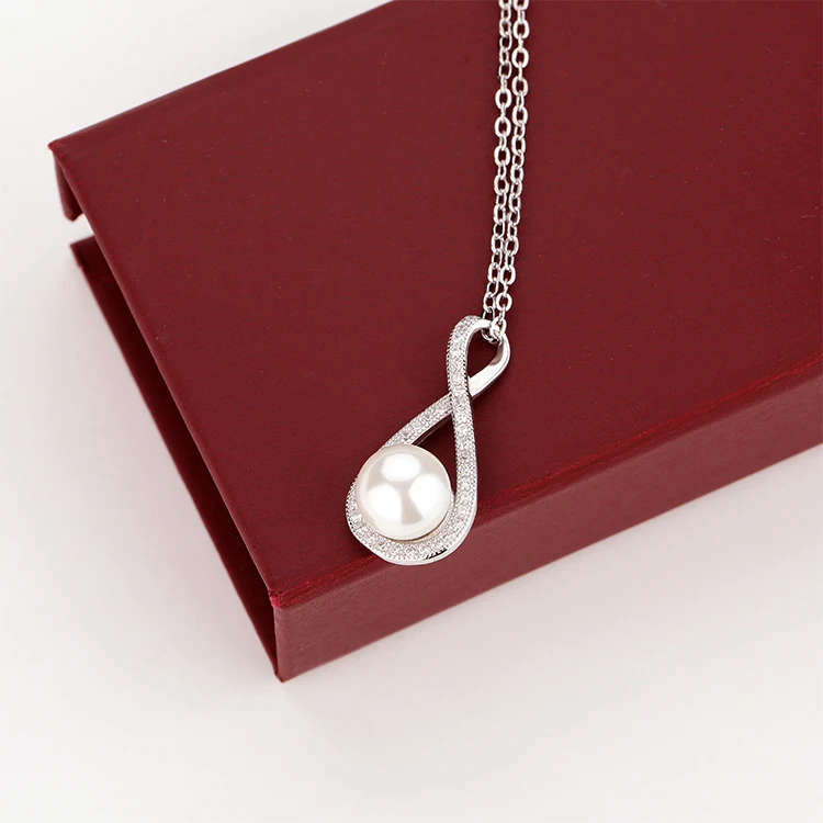 Custom High Quality 925 Sterling Silver Pendant Pearl Necklaces
