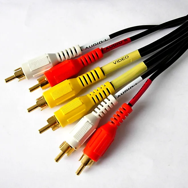 Composite RCA Cable 3 RCA Audio Video A/V RCA Cord Yellow White Red HDTV VCR LOT