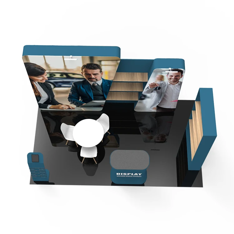 Aluminum Fabric 10x20 Trade Fair Backdrop with TV Stands for Expo Display Wedding Advertising Applications