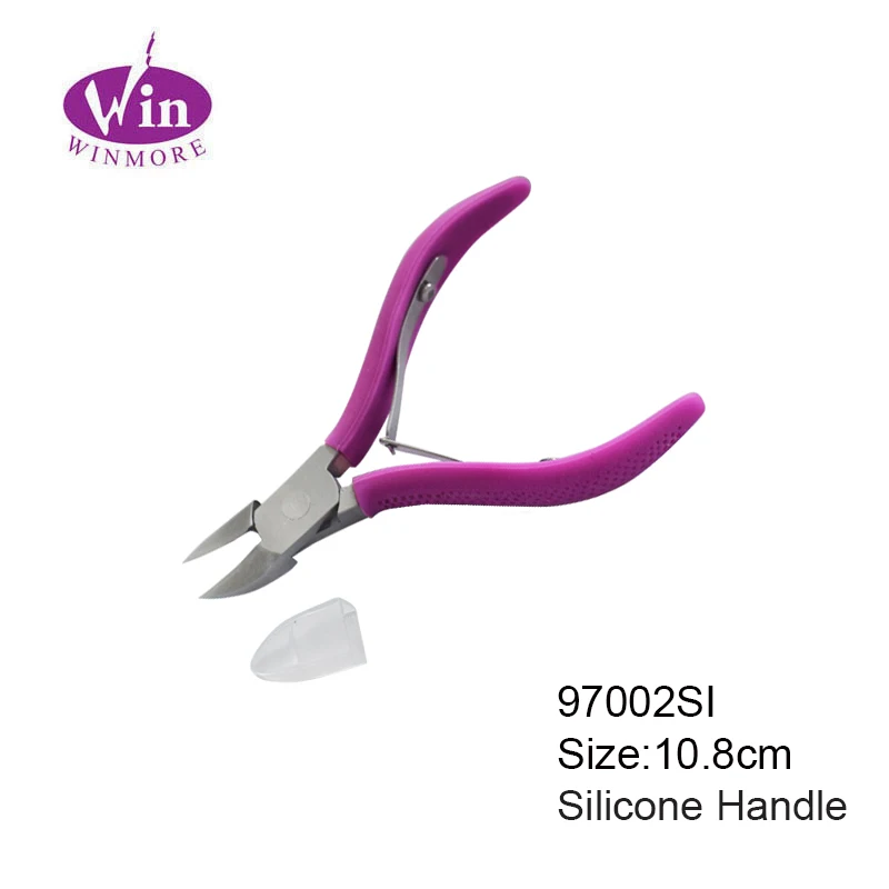 Педикюрный щипчик для кутикулы, нержавеющая сталь, цветная силиконовая ручка, двойная пружина