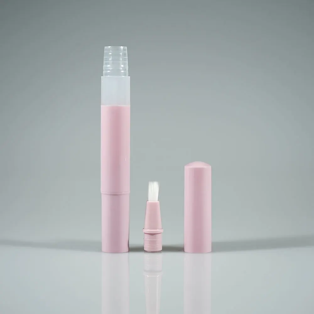 
Wholesale pink plastic nail oil pen / twist pen with brush for lip gloss, whitening pen, eyelash, liquid 2.5ml 