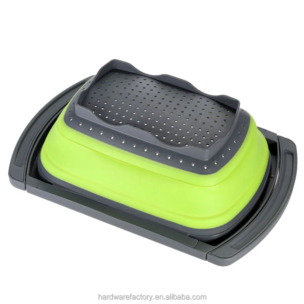 
Homeware Silicone Nylon Collapsible Vegetable Tools Strainer Plastic Colander Stainless Steel Eco-friendly LFGB 