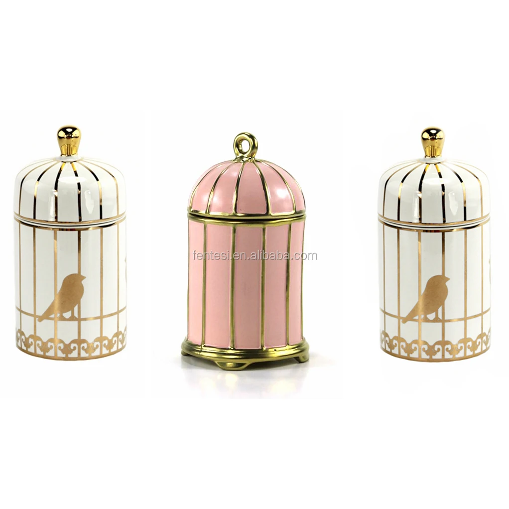  Factory supply luxury scented soy candles aroma ceramic jars holders vessels