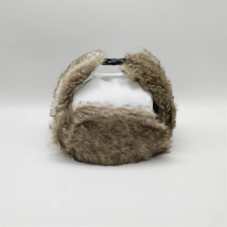 Classical Winter Russian Style Trapper Hat With Faux Fur Earflap