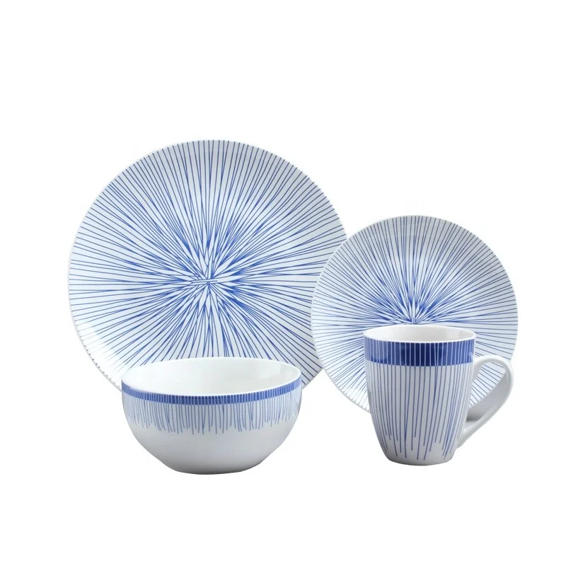 2022 Лидер продаж на Amazon набор роскошной керамической посуды из 16 предметов наборы фарфоровой плитки