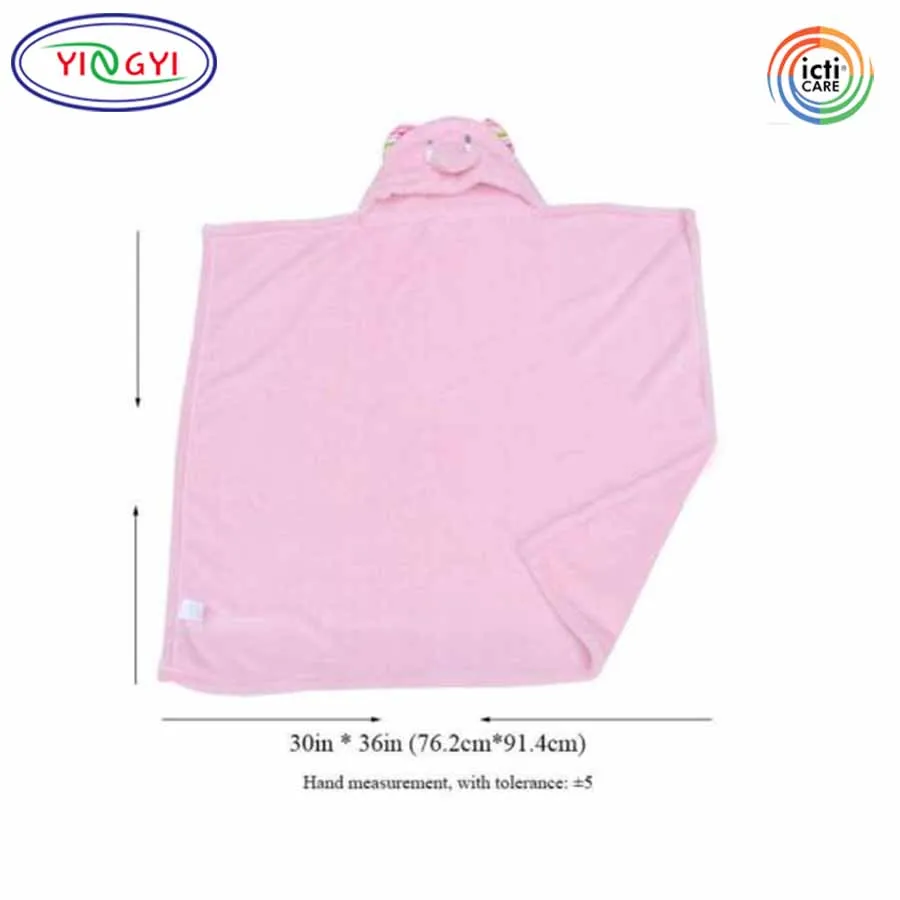 C609 Baby Blanket Animal Bath Infant Towel Hooded Bathrobe Kids Soft Cartoon Newborn Flannel Blanket