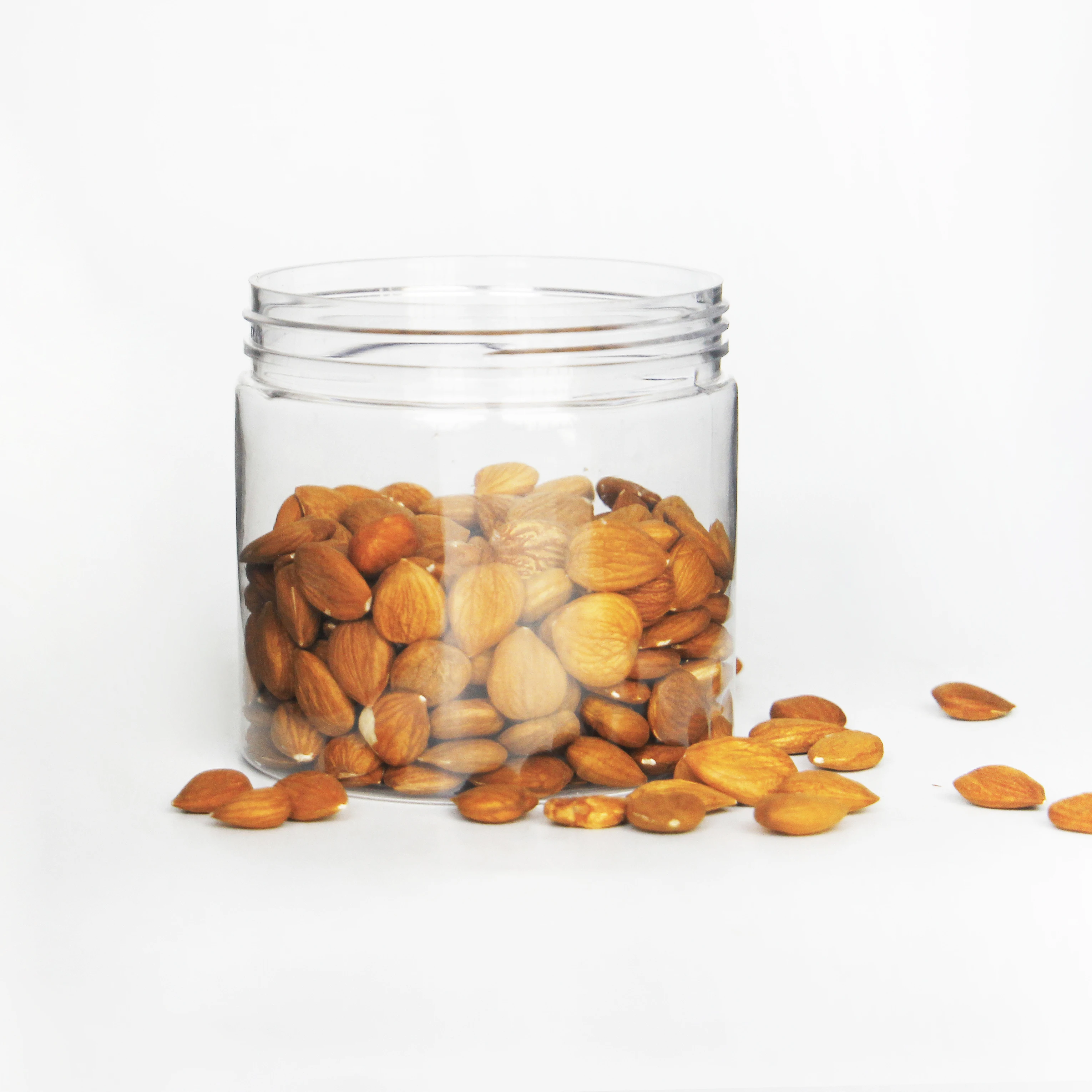 Easy-open 500ml Food grade clear cookie jars plastic PLA  jar with aluminium lid