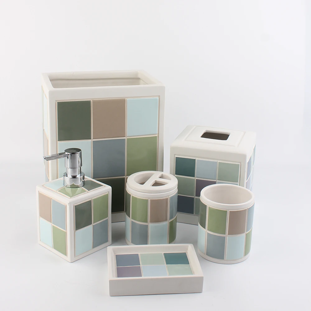 Ceramic bathroom sets,ceramic bathroom accessories,blue bathroom sets