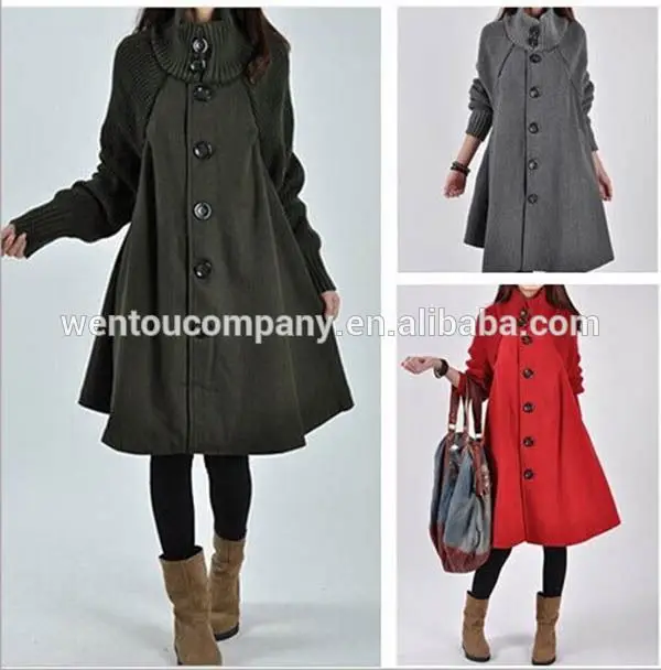 
wholesale hot sale fashion Cloak woolen jacket women coat 