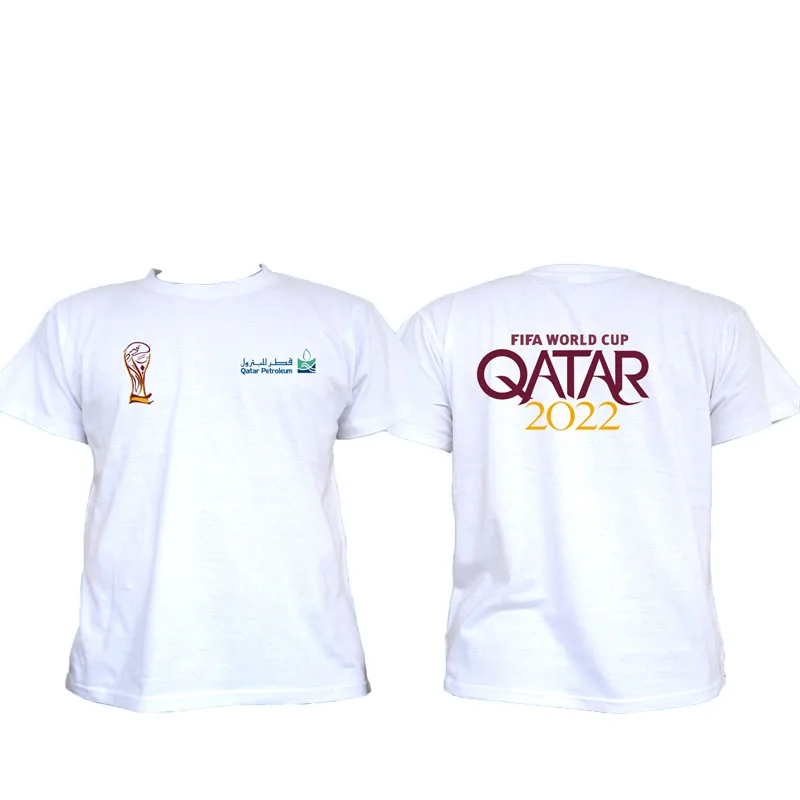 2022 World  cap  t shirt  with  printing logo  color  cotton  round neck  t shirt   made in China