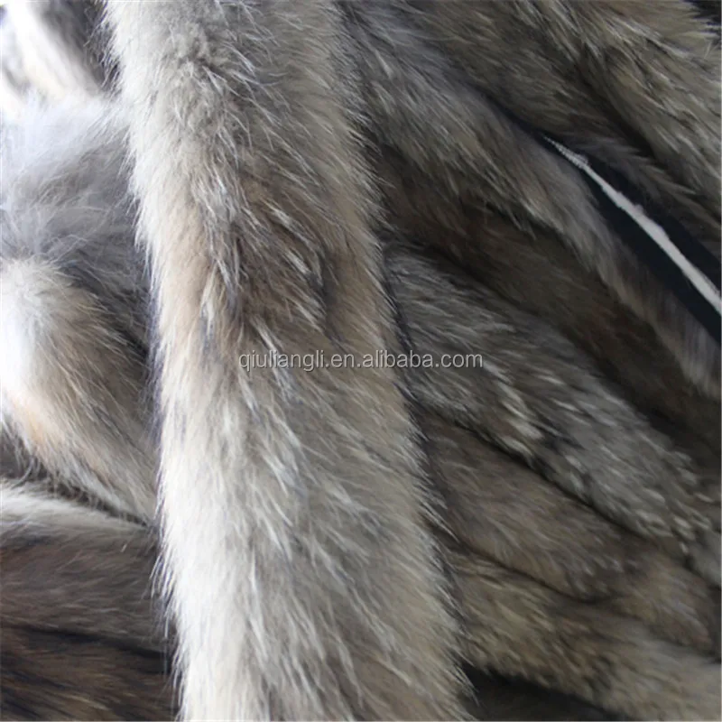 Китайский поставщик, цветная отделка из натурального меха енота для капюшона, меховая полоса