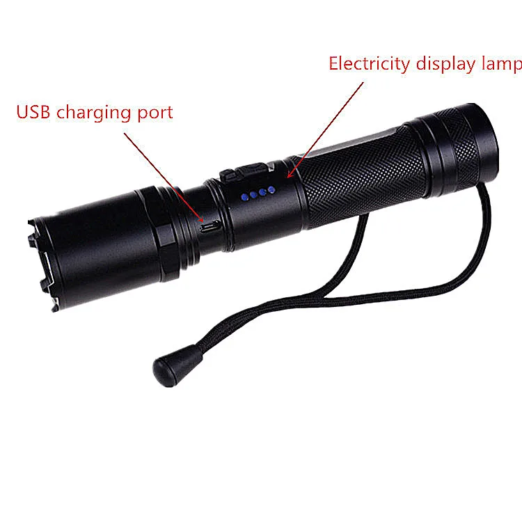 Waterproof Diving Light IP68 USB Recharge 18650 High Powerful Led Diving Flashlight 500 Lumens