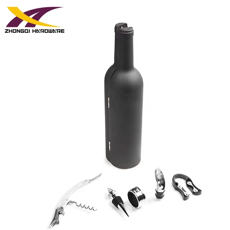 Dependable quality 5pcs ABS bottle shape case corkscrew wine gift set