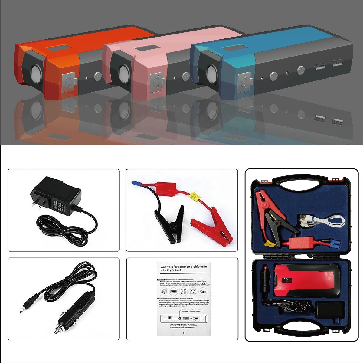 Mini car jump starter 12V  power station auto battery booster  lithium power bank