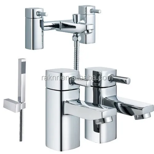 
Modern Chrome Bathroom Bath Shower Mixer Pair Of Basin Taps Set 
