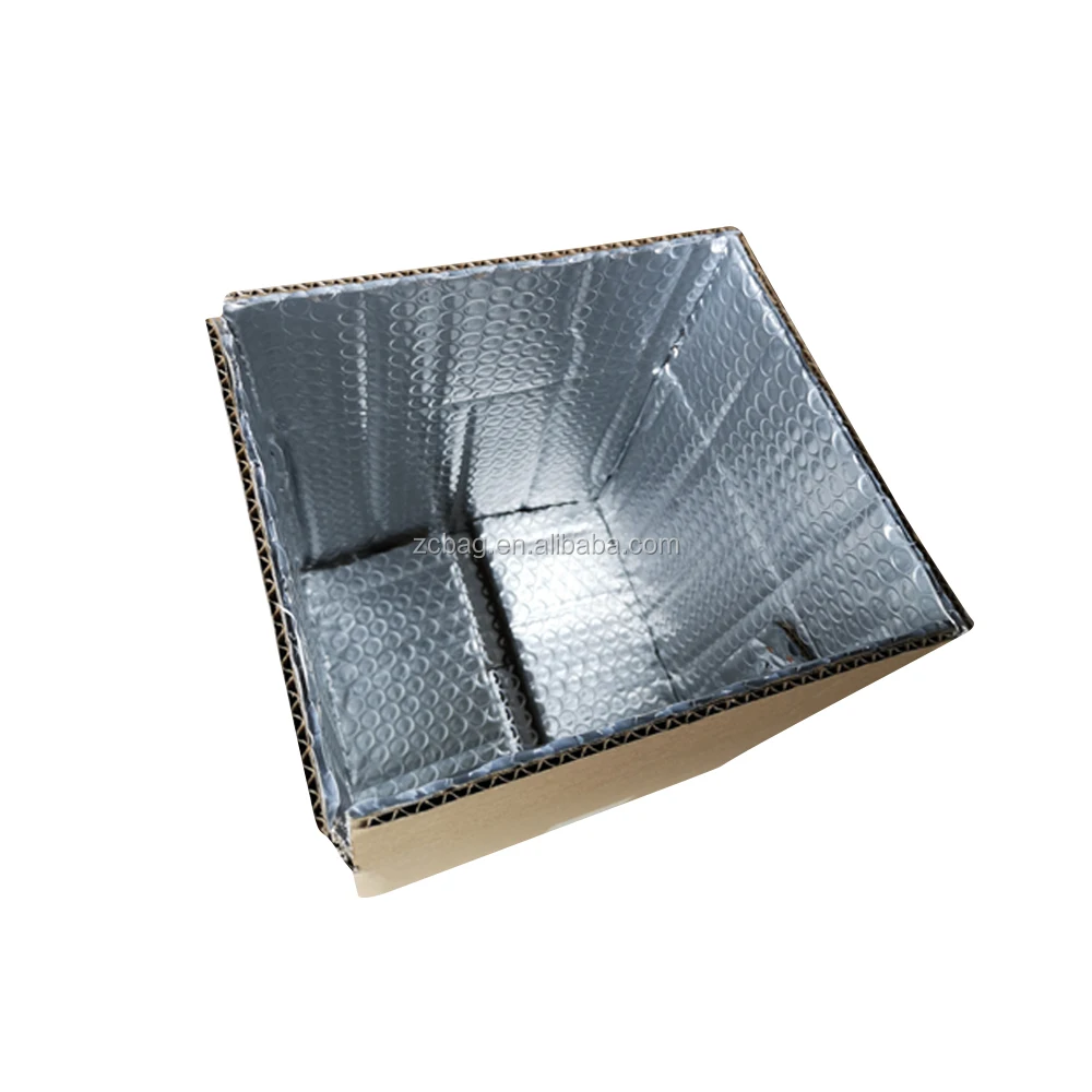 Durable Strong Flexible Cold Storage Corrugated Carton Thermal Insulated Boxes with Aluminum Foil Bubble Delivery Fresh Fruit