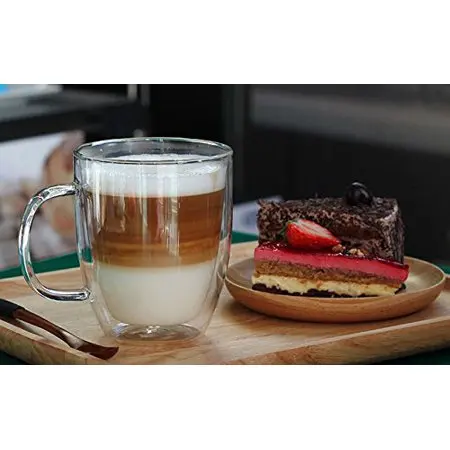 Hot sale thermo glass cups double wall drinking glass thermos cup transparent coffee mug