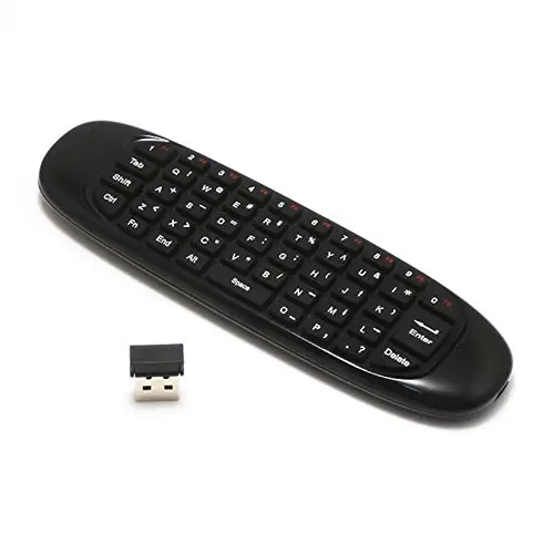 C120 2.4GHz Mini Rechargeable Wireless Fly Mouse Remote Control Keyboard with USB Receiver to Work for PC IPTV Android TV box