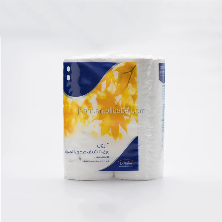 Disposable Bamboo Pulp Paper Towel 2 Ply Strong Oil Water Absorption Embossing Kitchen Paper