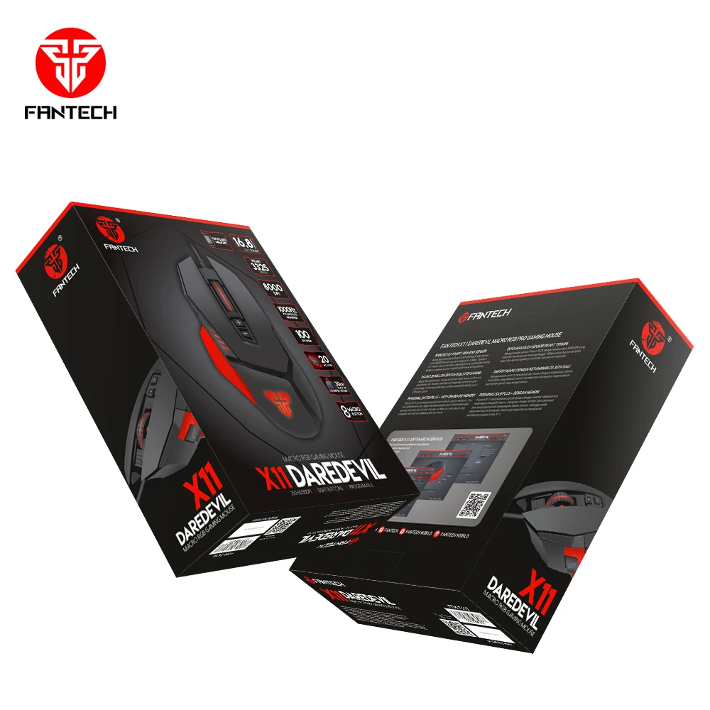 
Fantech Present New Model X11 DAREDEVIL Gaming Mouse With 3325 Avago Sensor Programmable 8 Button Adjustable 8000 DPI Optimized 