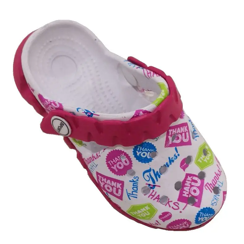Wholesale Anti Slip EVA Clogs Shoes Kids Foam Clogs Printed Flowers Baby Clogs  Shoes Sandals Size 18-23#