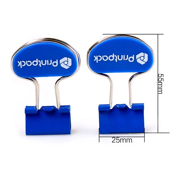 Advertisement Clips Customer Logo  ABS Plastic Sheet Promotional Power Saving Binder Clip 25 mm