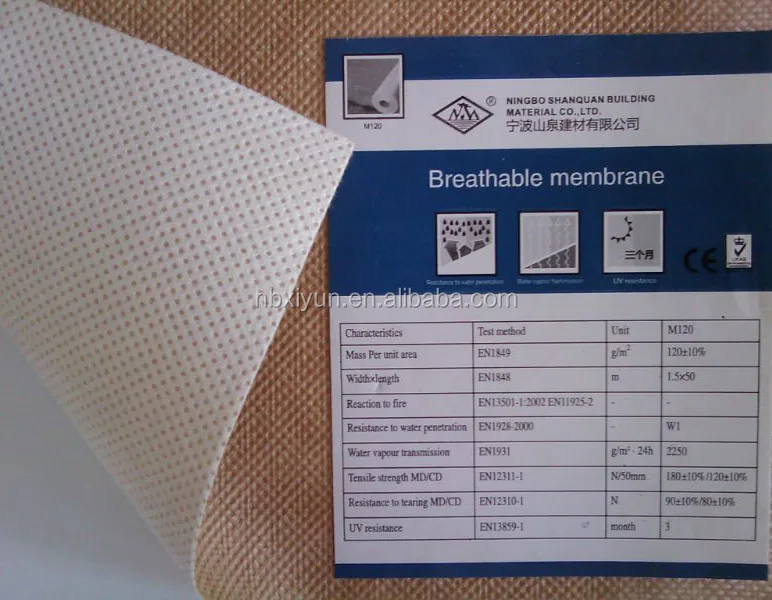 Waterproof Breathable Membrane for Roof and Wall