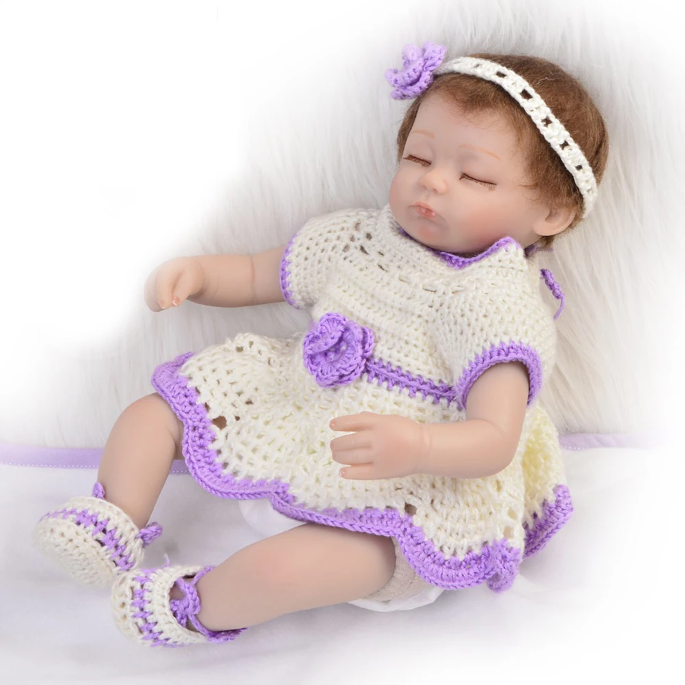 
Sleeping Lifelike Reborn Girl Baby Doll 17'/43 CM Silicone Vinyl Realistic Babies Newborn Handmade Doll Toy Kids Birthday Gift 