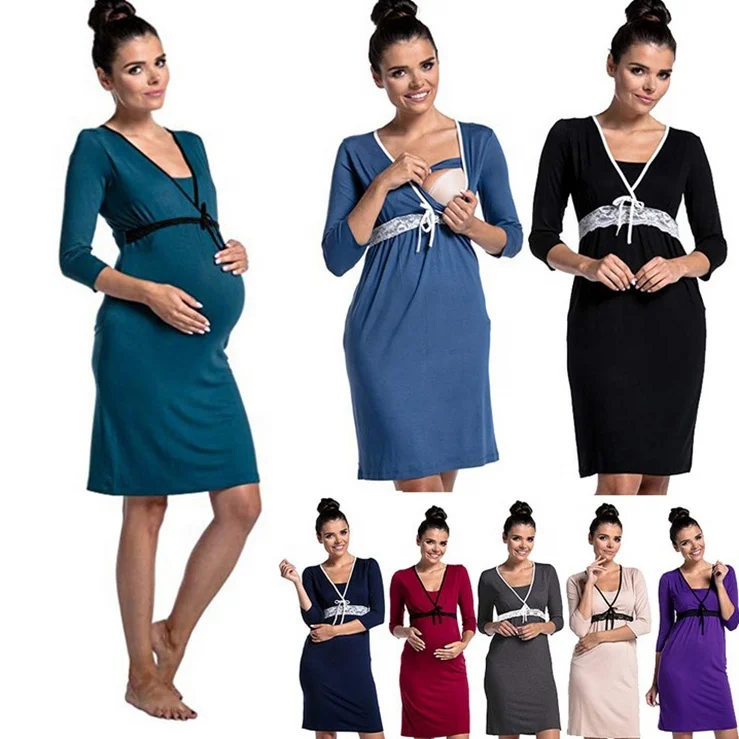 
Nursing Wear Maternity Nursing Breastfeeding Dress Breastfeeding Clothing Clothes Sleepwear For Pregnant Women Nursing Pajamas 
